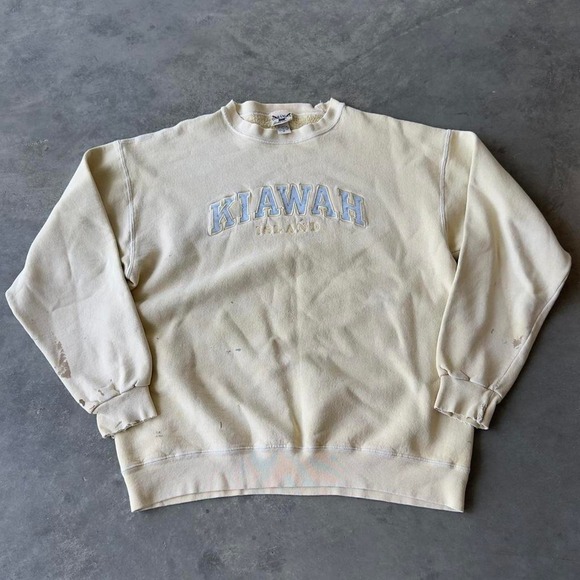 Other - Vintage 90s heavyweight kiawah sunfaded yellow crewneck